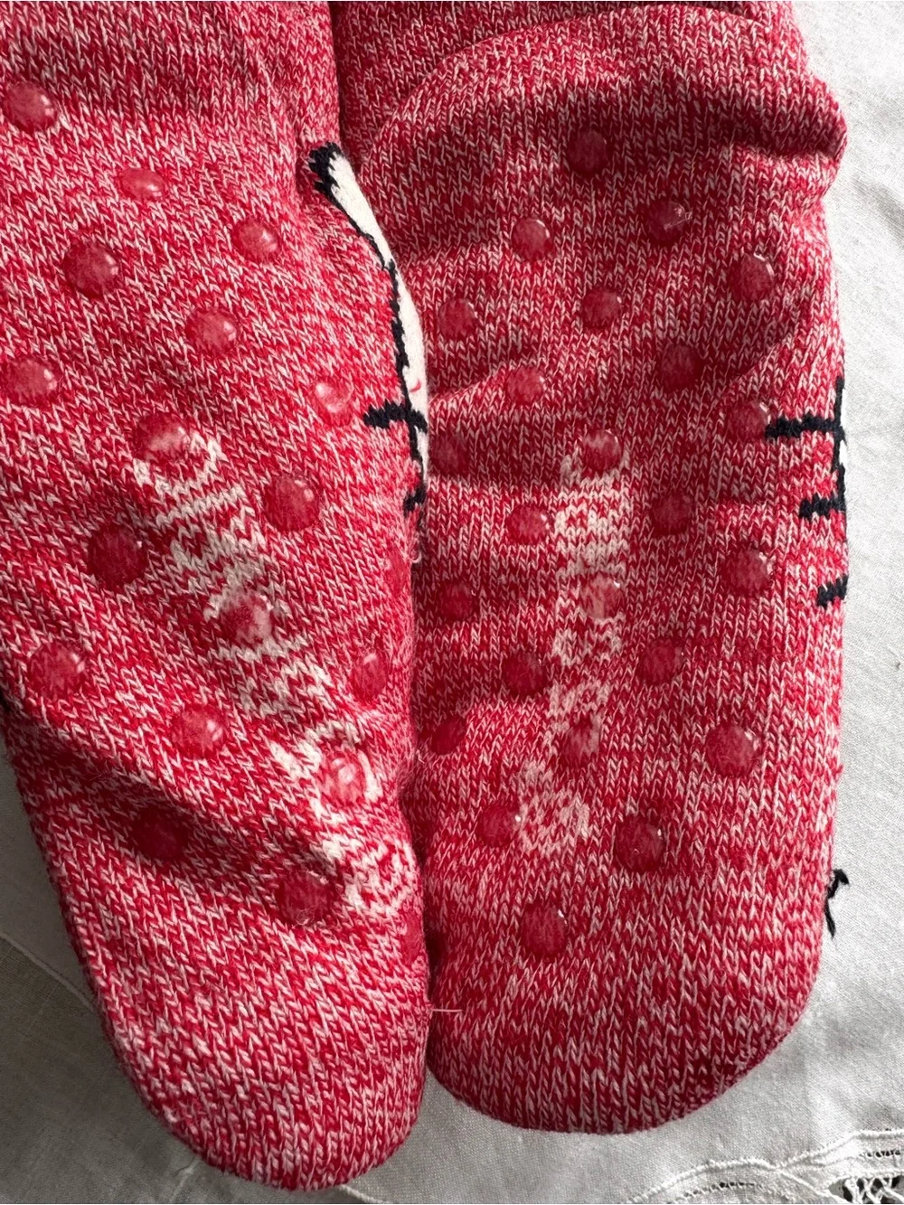 Hello Kitty Red Plush slipper Socks , grip bottom, soft and cozy woman size4-10